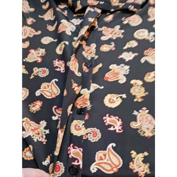 Pendleton Classic Womens Size 10 Black Paisley Long Sleeve Button Down Shirt Top - Picture 4 of 9